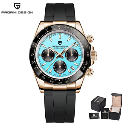 PAGANI DESIGN V2 40MM Meteorite Dial Men Quartz Watches Sapphire Retro Chronograph Waterproof Watch For Men