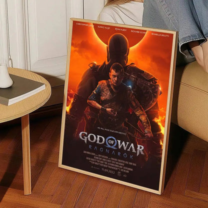 Pop Game God Of War Ragnarok Good Quality Prints And Poster Wall Art For Study Living Room Decor Unique Home Decoration Picture