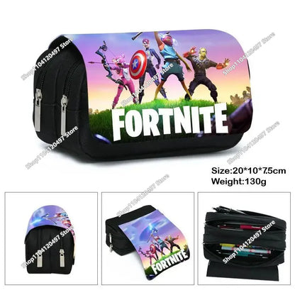 Victory Royale Student Boys Girls Fortnite Capacity Stationery Pencil Case Peely Llama Hero Children's Pen Box Kids Teen Bags