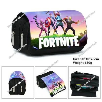Fortnite Anime Pencil Bag Kawaii Pencil Case Large Capacity Waterproof Handheld Cosplay Pencil Pouch Office Stationery Gift Toy