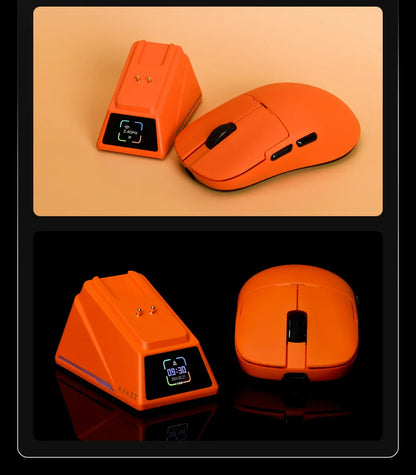 Mouse gaming Ajazz AJ159 PRO/APEX 8000Hz Rebound Rate Paw3950 con schermo a colori, supporto magnetico AJ159P per ufficio e gaming