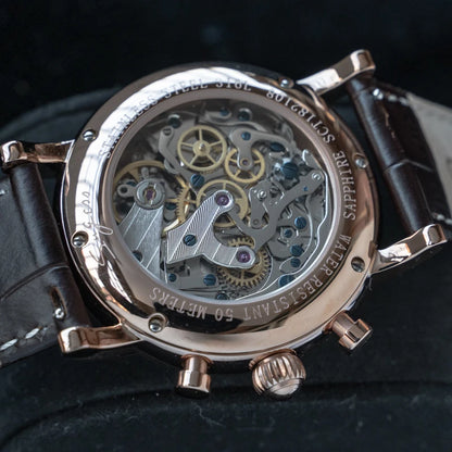Original Movement ST1908 Sugess Men Mechanical Calendar Watch Chronograph Vintage Moonphase Wristwatches Waterproof