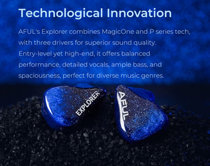 HiFiGo AFUL Explorer Wired Hybrid Earphones 1DD+2BA Hybrid In-Ear Monitors 3D Printed Acoustic Tube RLC Division HiFi Earbuds